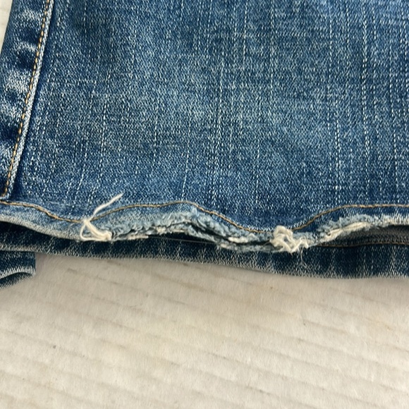 bebe Vintage Mid Rise Flare Leg Denim Jeans USA SZ 30 Tan Suede Back Logo Y2k - Picture 15 of 16